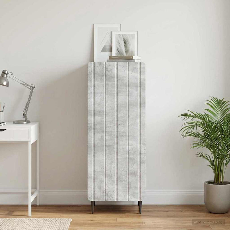 Bufet Gri Beton 34,5 x 33 x 92 cm Lemn prelucrat