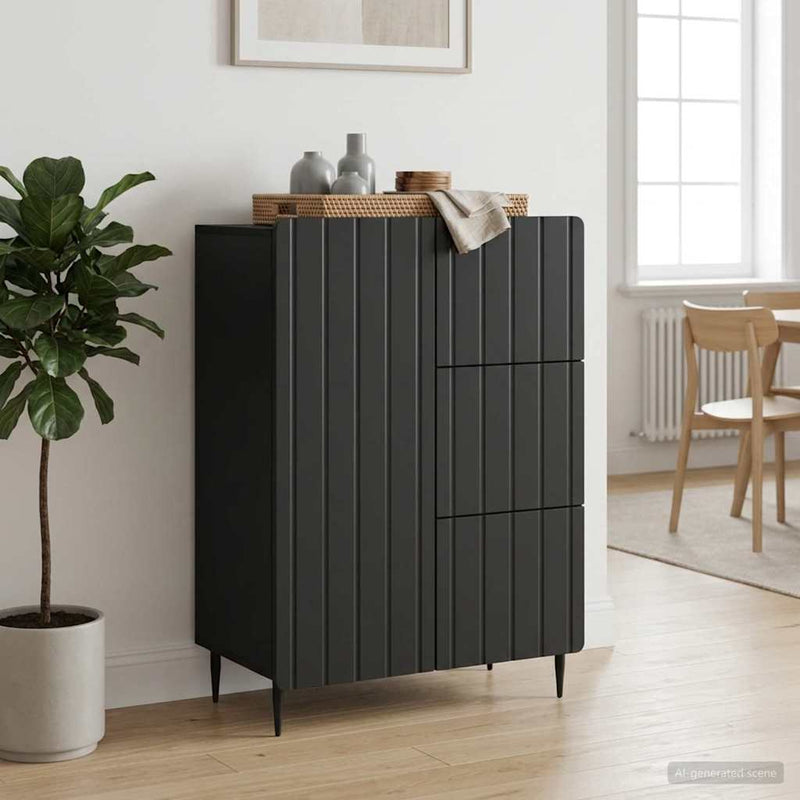 Bufet Negru 66 x 34,5 x 91,5 cm Lemn prelucrat