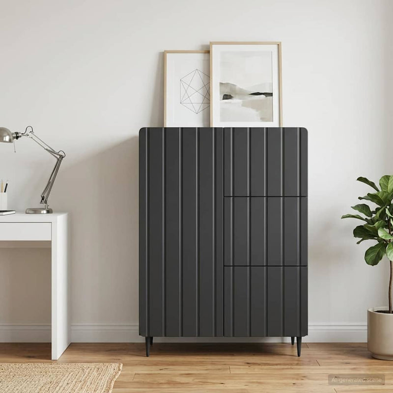 Bufet Negru 66 x 34,5 x 91,5 cm Lemn prelucrat