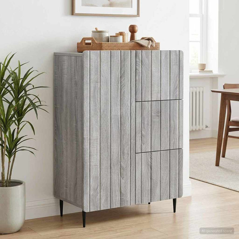 Bufet Sonoma gri 66 x 34,5 x 91,5 cm Lemn prelucrat