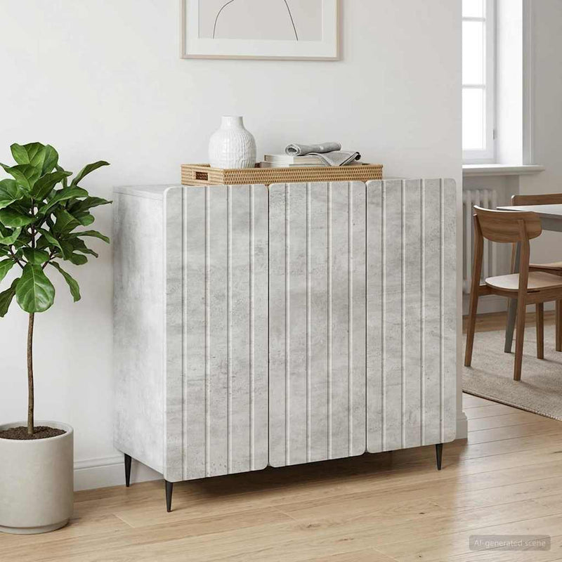 Bufet Gri Beton 89 x 34,5 x 82 cm Lemn prelucrat
