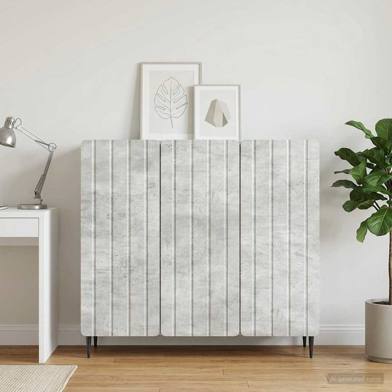 Bufet Gri Beton 89 x 34,5 x 82 cm Lemn prelucrat