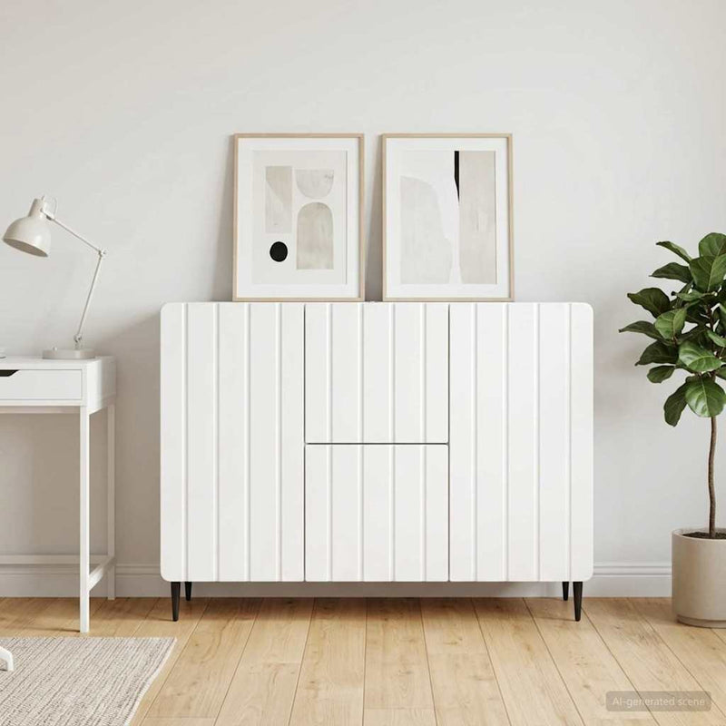 Bufet Alb foarte lucios 89 x 34,5 x 62 cm Lemn prelucrat
