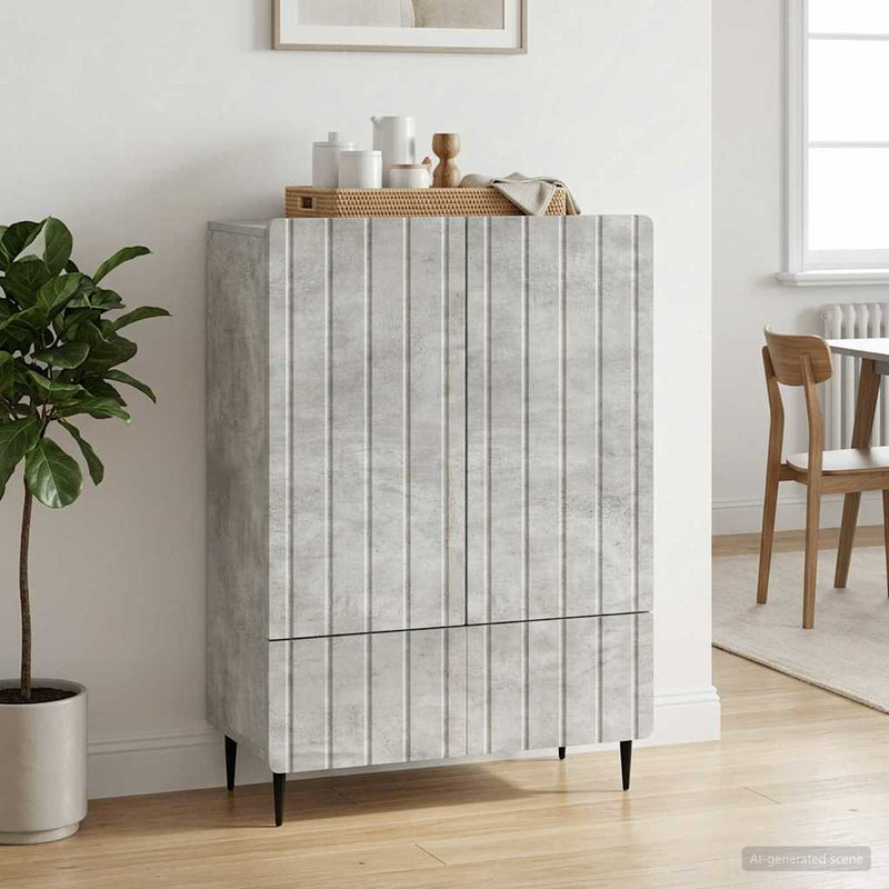 Bufet Gri Beton 66 x 34,5 x 97 cm Lemn prelucrat