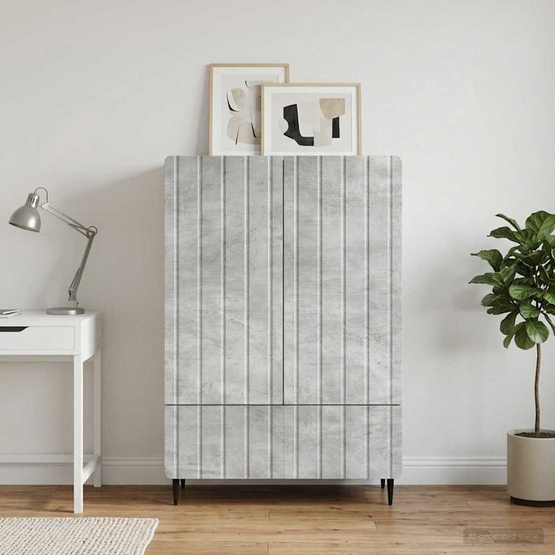 Bufet Gri Beton 66 x 34,5 x 97 cm Lemn prelucrat