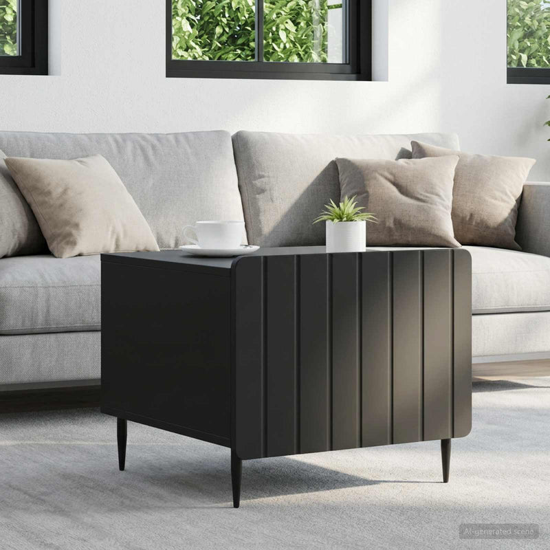 Masă de cafea cu sertar Negru 49 x 50 x 42 cm Lemn prelucrat