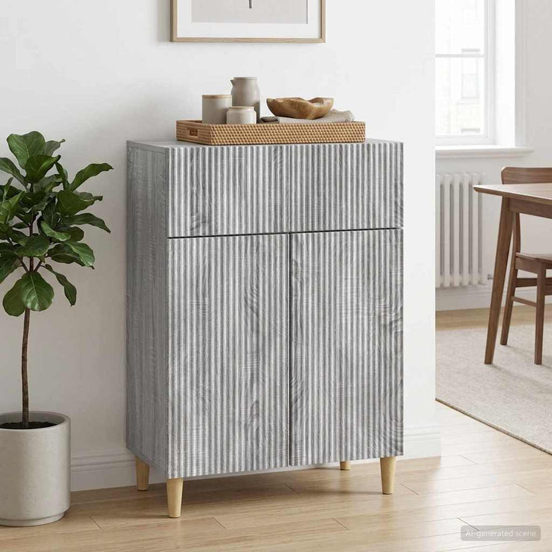 Bufet cu sertar Sonoma gri 66 x 34,5 x 90 cm Lemn prelucrat