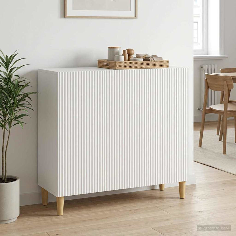Bufet Alb 89 x 34,5 x 80 cm Lemn prelucrat