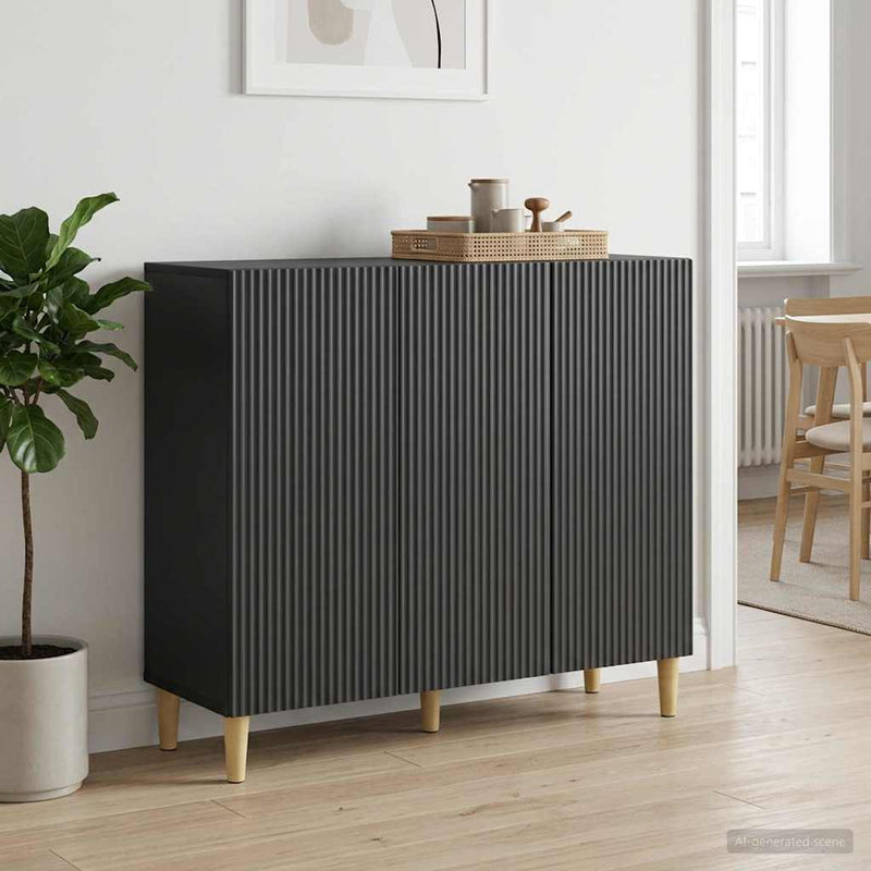 Bufet Negru 89 x 34,5 x 80 cm Lemn prelucrat