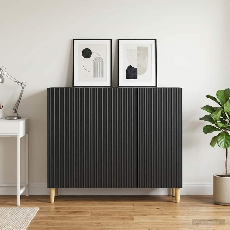 Bufet Negru 89 x 34,5 x 80 cm Lemn prelucrat