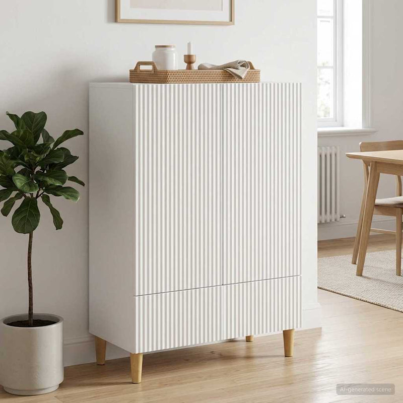 Bufet Alb 66 x 34,5 x 95 cm Lemn prelucrat