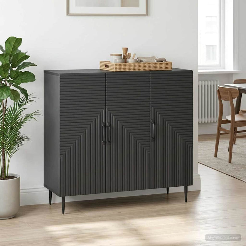 Bufet Negru 89 x 34,5 x 80 cm Lemn prelucrat