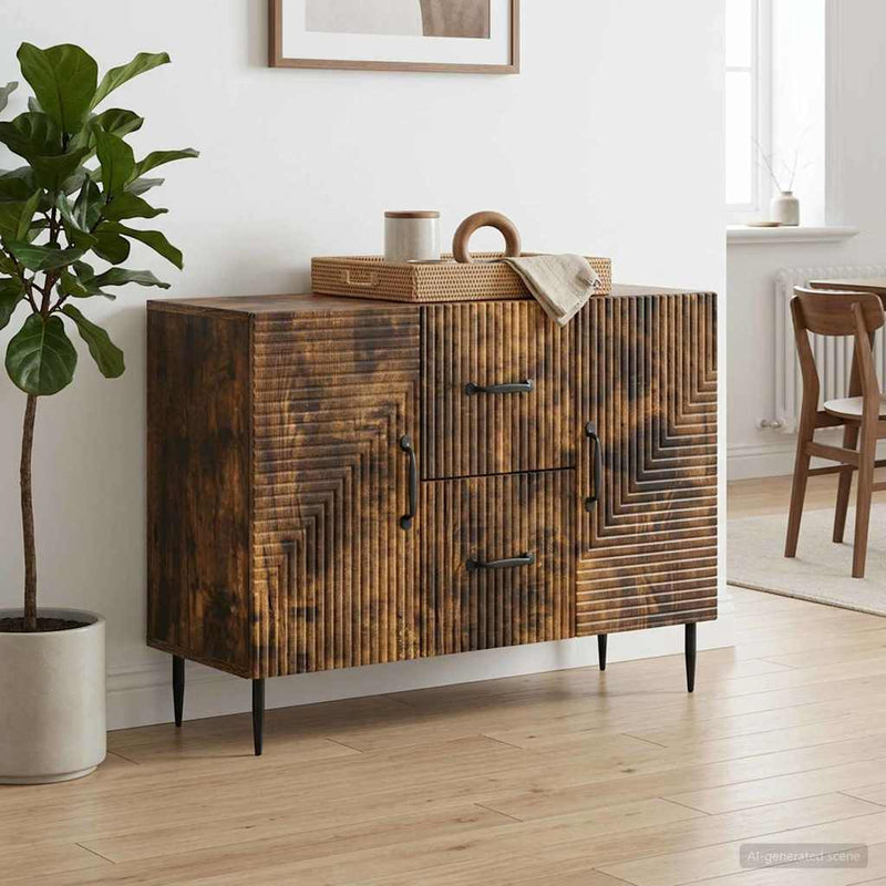 Bufet cu sertar Stejar fumuriu 89 x 34,5 x 60 cm Lemn prelucrat