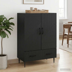 Bufet cu sertar Negru 66 x 34,5 x 95 cm Lemn prelucrat