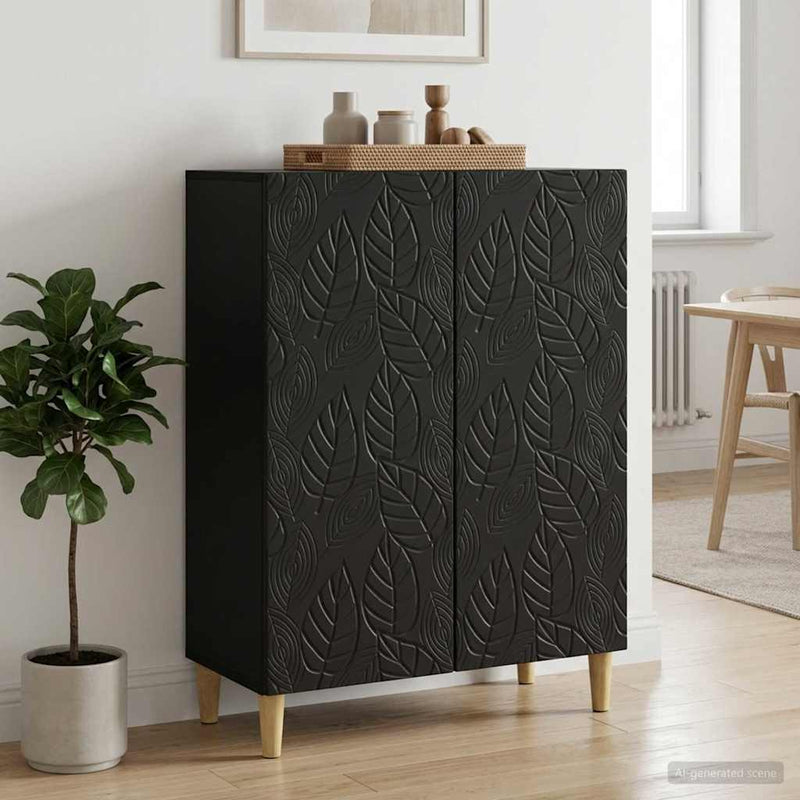 Bufet Negru 66 x 34,5 x 90 cm Lemn prelucrat