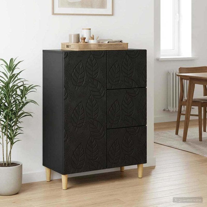 Bufet Negru 66 x 34,5 x 90 cm Lemn prelucrat