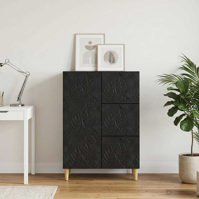 Bufet Negru 66 x 34,5 x 90 cm Lemn prelucrat