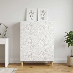 Bufet Alb foarte lucios 66 x 34,5 x 90 cm Lemn prelucrat
