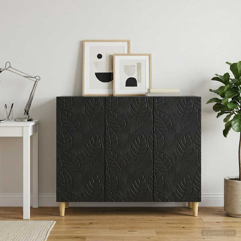 Bufet Negru 89 x 34,5 x 80 cm Lemn prelucrat