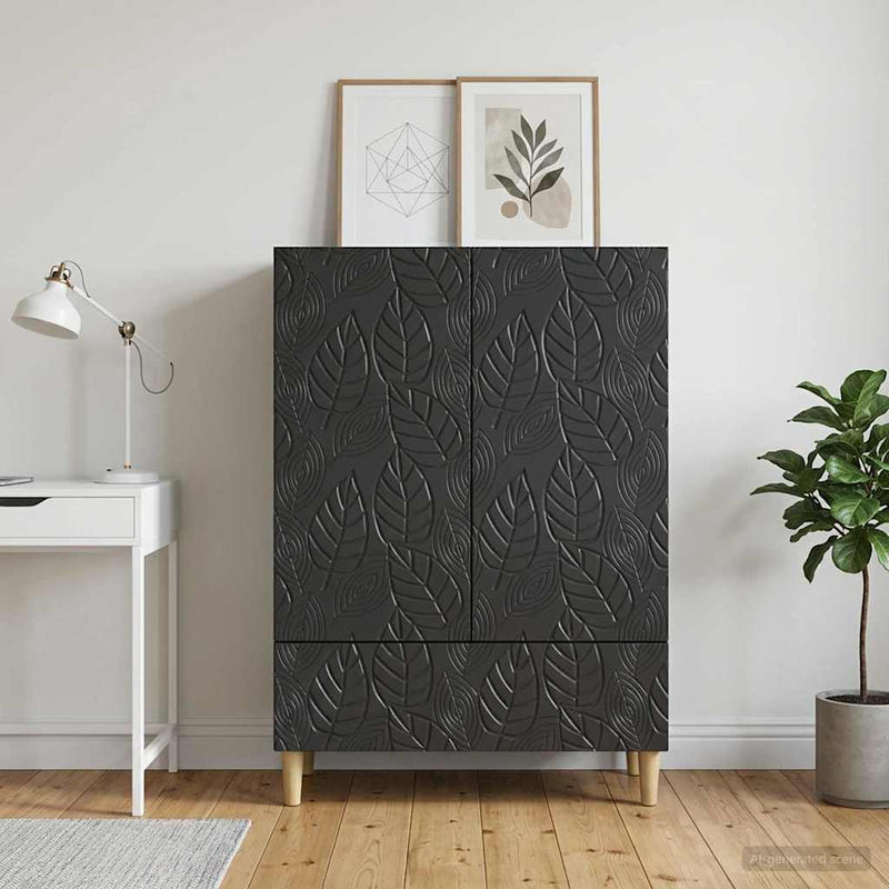Bufet Negru 66 x 34,5 x 95 cm Lemn prelucrat