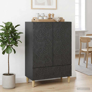 Bufet Negru 66 x 34,5 x 95 cm Lemn prelucrat