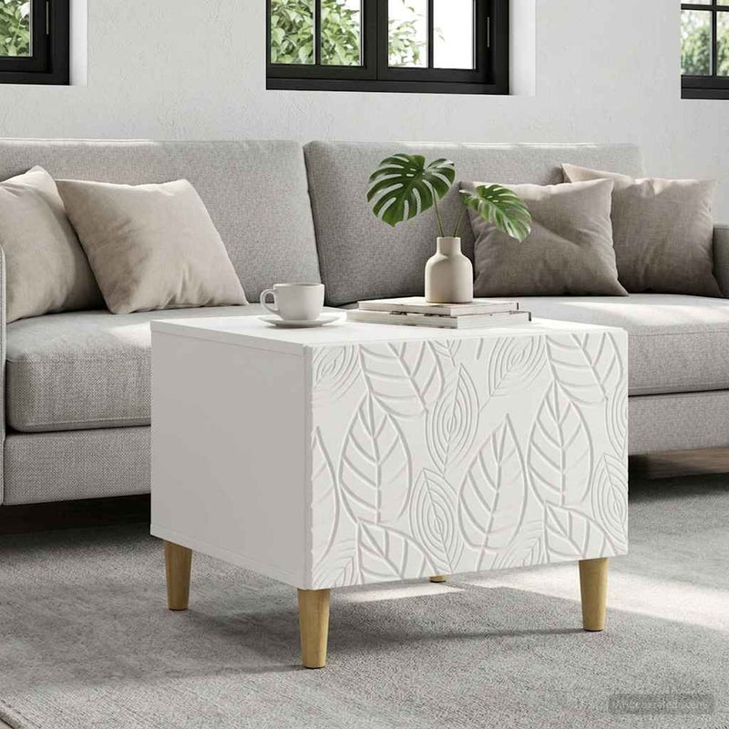 Masă de cafea Alb 50 x 49 x 40 cm Lemn prelucrat