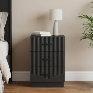 Dulap de noapte Negru 43 x 41 x 63,5 cm Lemn prelucrat