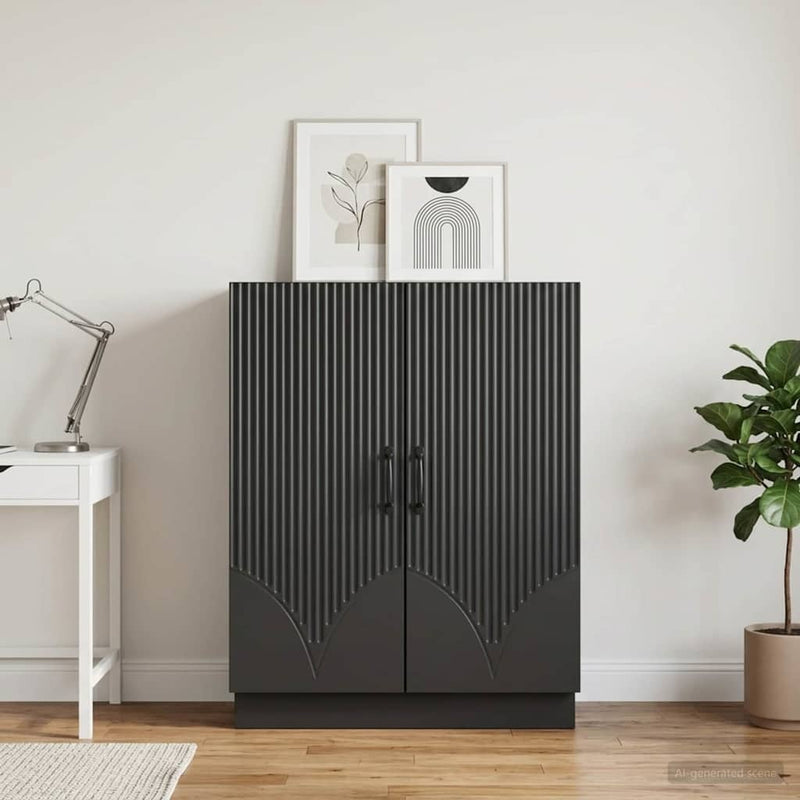 Bufet Negru 66 x 34,5 x 87 cm Lemn prelucrat
