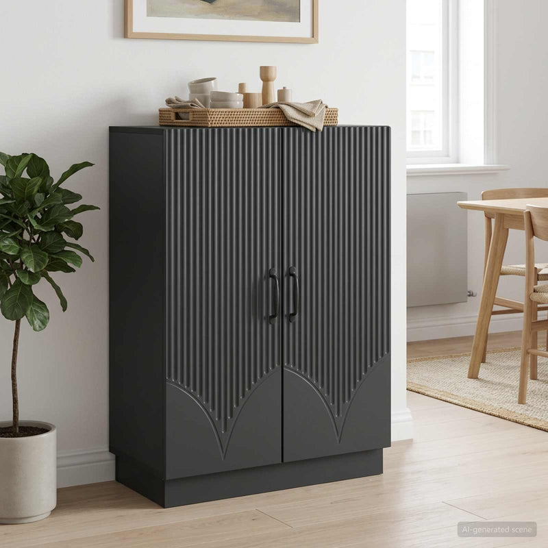 Bufet Negru 66 x 34,5 x 87 cm Lemn prelucrat