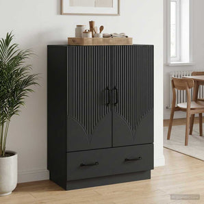 Bufet cu sertar Negru 66 x 34,5 x 92 cm Lemn prelucrat
