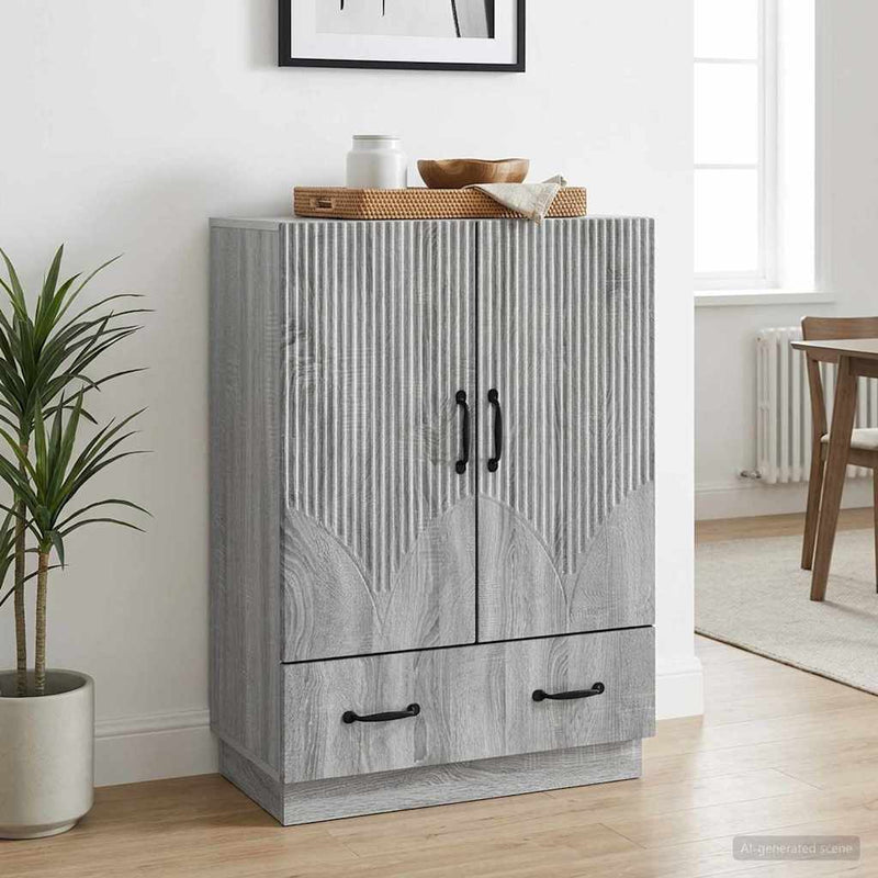 Bufet cu sertar Sonoma gri 66 x 34,5 x 92 cm Lemn prelucrat