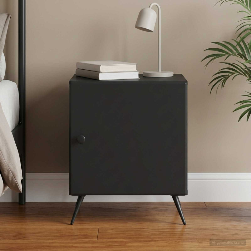 Dulap de noapte Negru 43 x 34,5 x 50 cm Lemn prelucrat