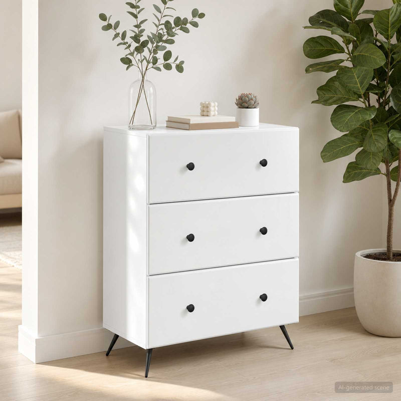 Dulap cu sertare Alb 66 x 34,5 x 90 cm Lemn prelucrat
