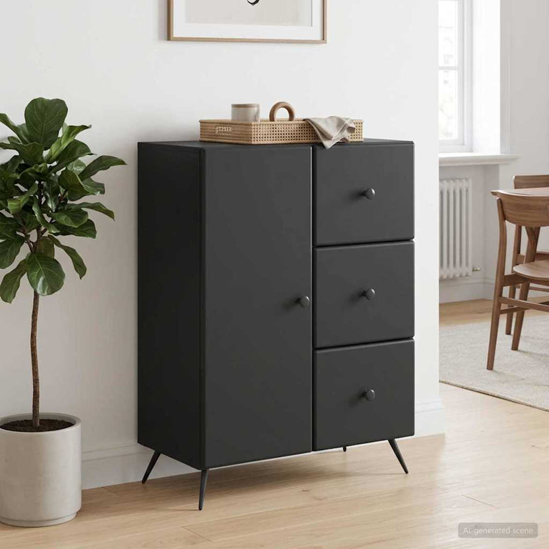 Bufet Negru 66 x 34,5 x 90 cm Lemn prelucrat