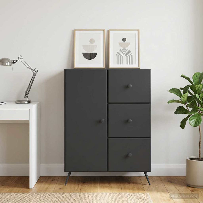 Bufet Negru 66 x 34,5 x 90 cm Lemn prelucrat