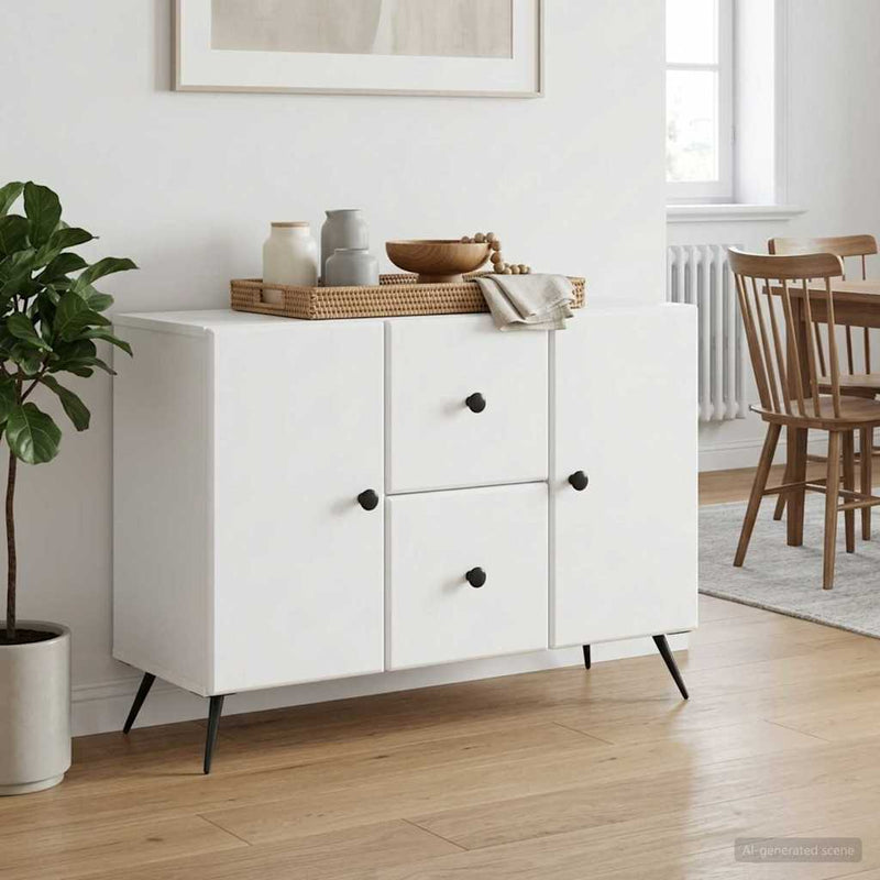 Bufet Alb 89 x 34,5 x 60 cm Lemn prelucrat
