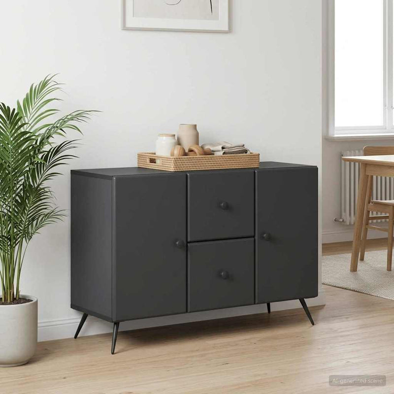 Bufet cu sertar Negru 89 x 34,5 x 60 cm Lemn prelucrat