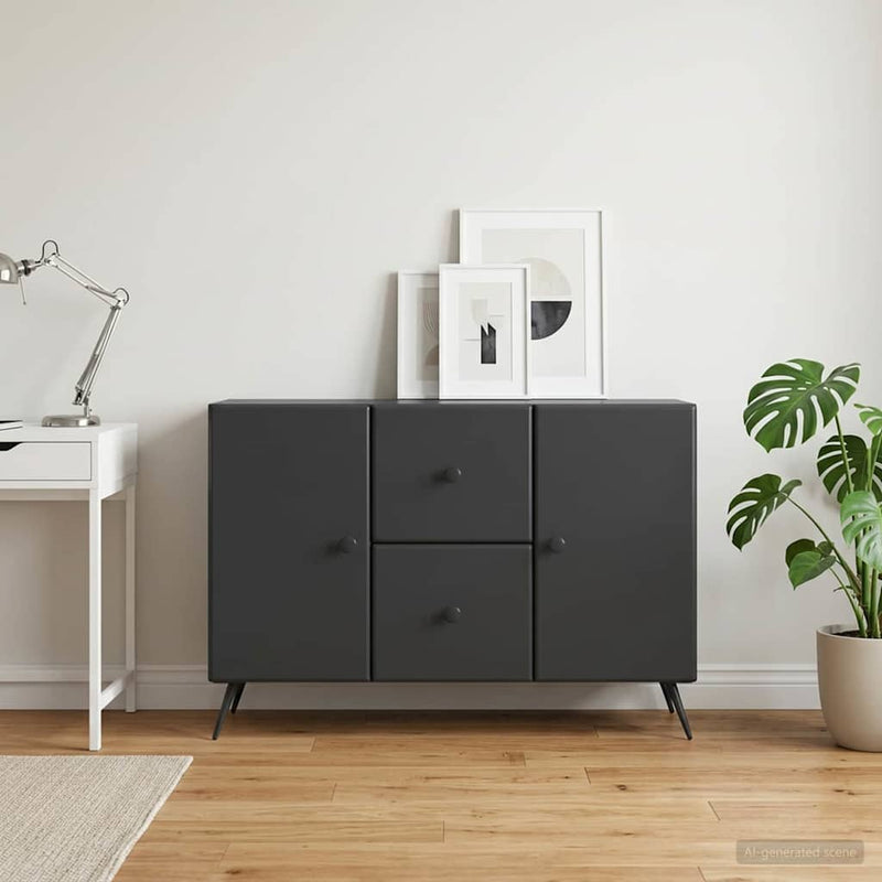 Bufet cu sertar Negru 89 x 34,5 x 60 cm Lemn prelucrat