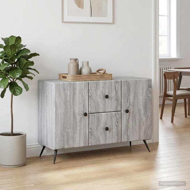 Bufet cu sertar Sonoma gri 89 x 34,5 x 60 cm Lemn prelucrat