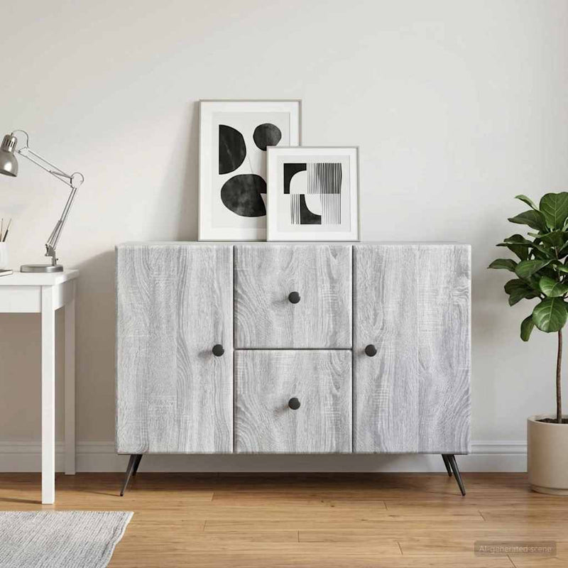 Bufet cu sertar Sonoma gri 89 x 34,5 x 60 cm Lemn prelucrat