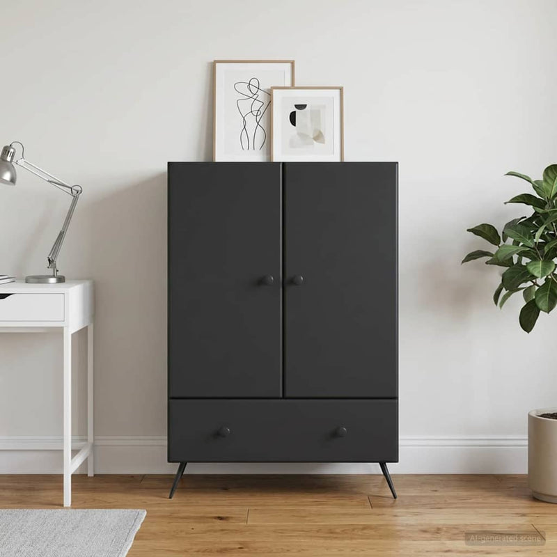 Bufet Negru 66 x 34,5 x 95 cm Lemn prelucrat