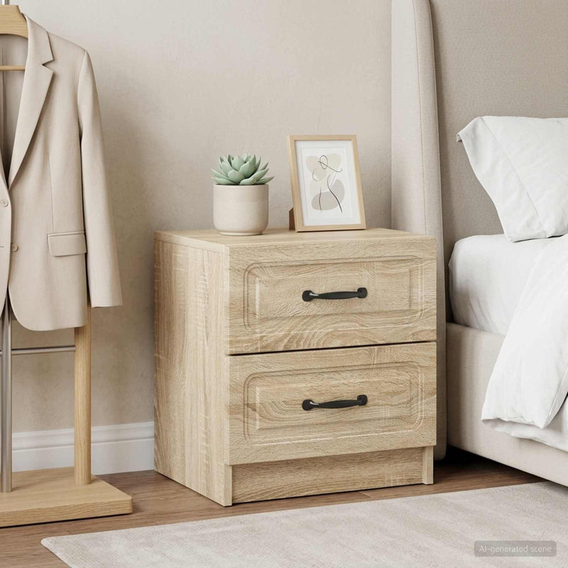 Dulap de noapte 2 buc. Stejar Sonoma 43 x 34,5 x 44,5 cm
