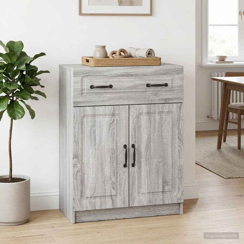 Bufet cu sertar Sonoma gri 66 x 34,5 x 87 cm Lemn prelucrat