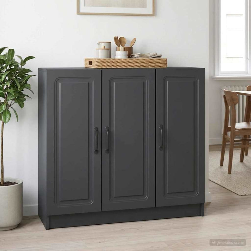 Bufet Negru 89 x 34,5 x 77 cm Lemn prelucrat