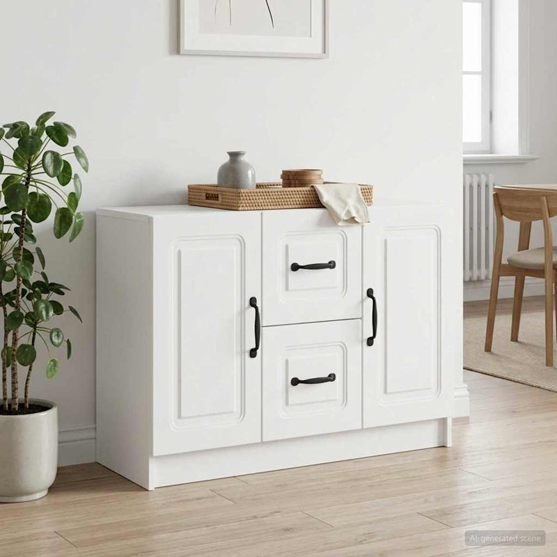 Bufet Alb 89 x 34,5 x 57 cm Lemn prelucrat