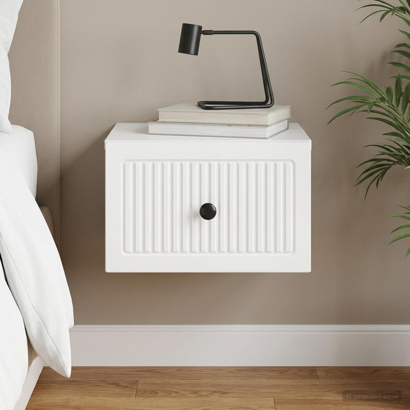 Dulap de noapte suspendat Alb 33 x 34,5 x 20 cm Lemn prelucrat