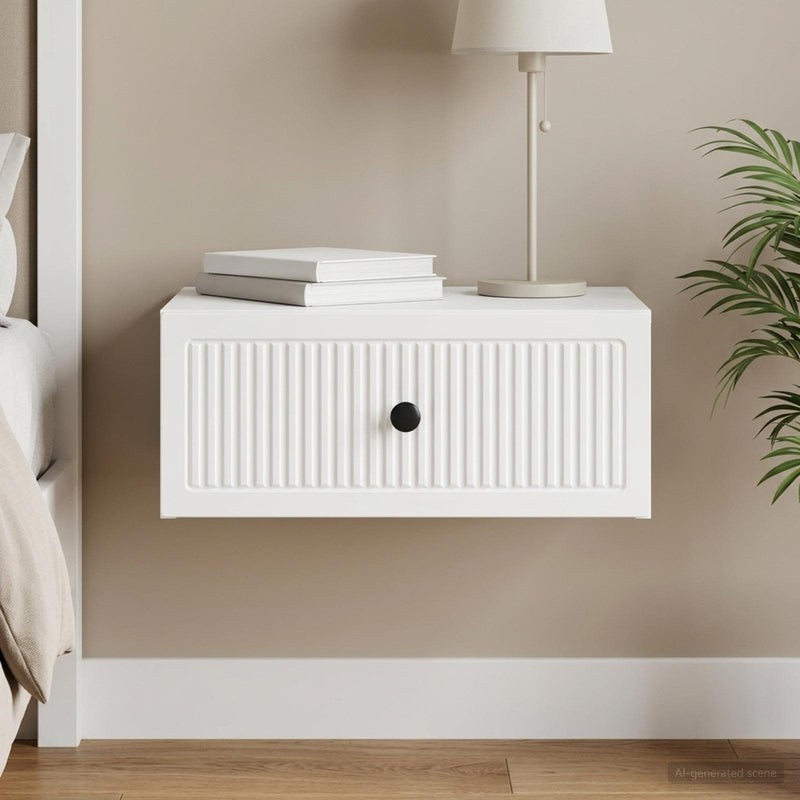 Dulap de noapte cu sertar Alb 49 x 34,5 x 20 cm Lemn prelucrat