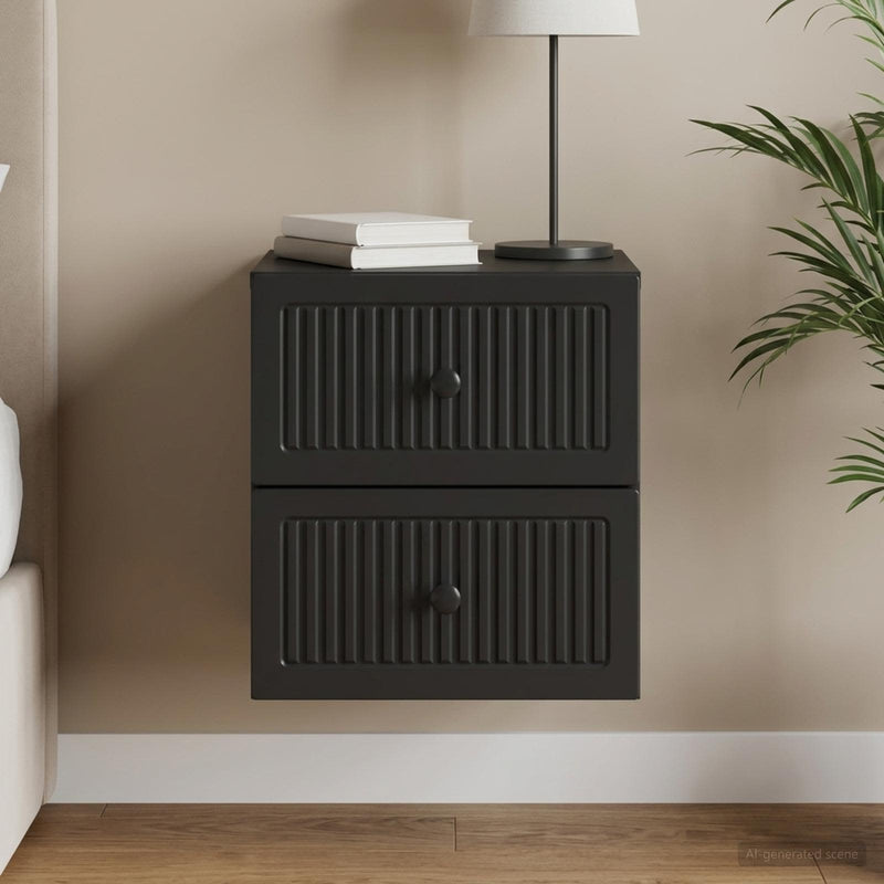 Dulap de noapte suspendat Negru 33 x 34,5 x 40 cm
