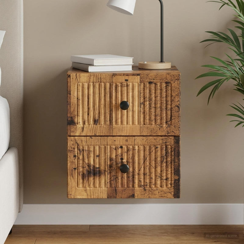 Dulap de noapte suspendat Lemn vechi 33 x 34,5 x 40 cm