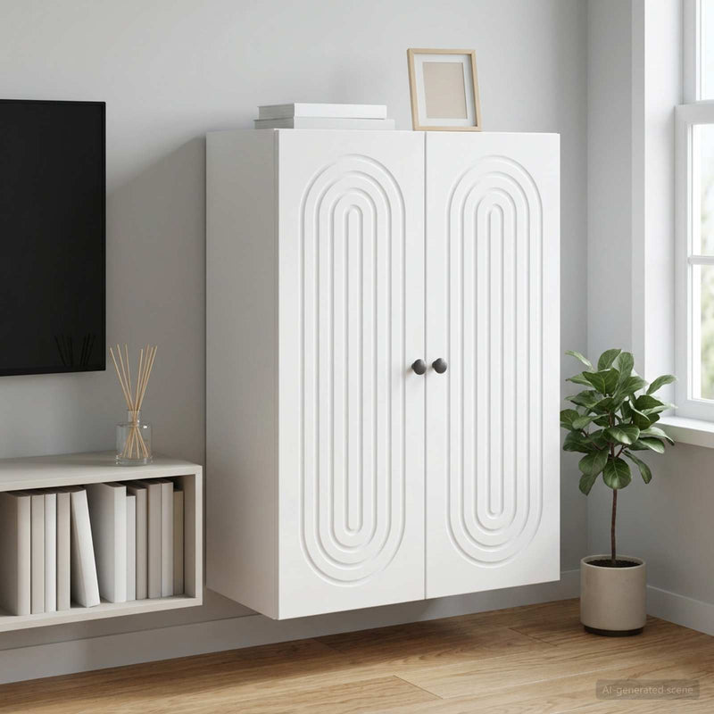 Dulap montat pe perete Alb 66 x 34,5 x 90 cm Lemn prelucrat
